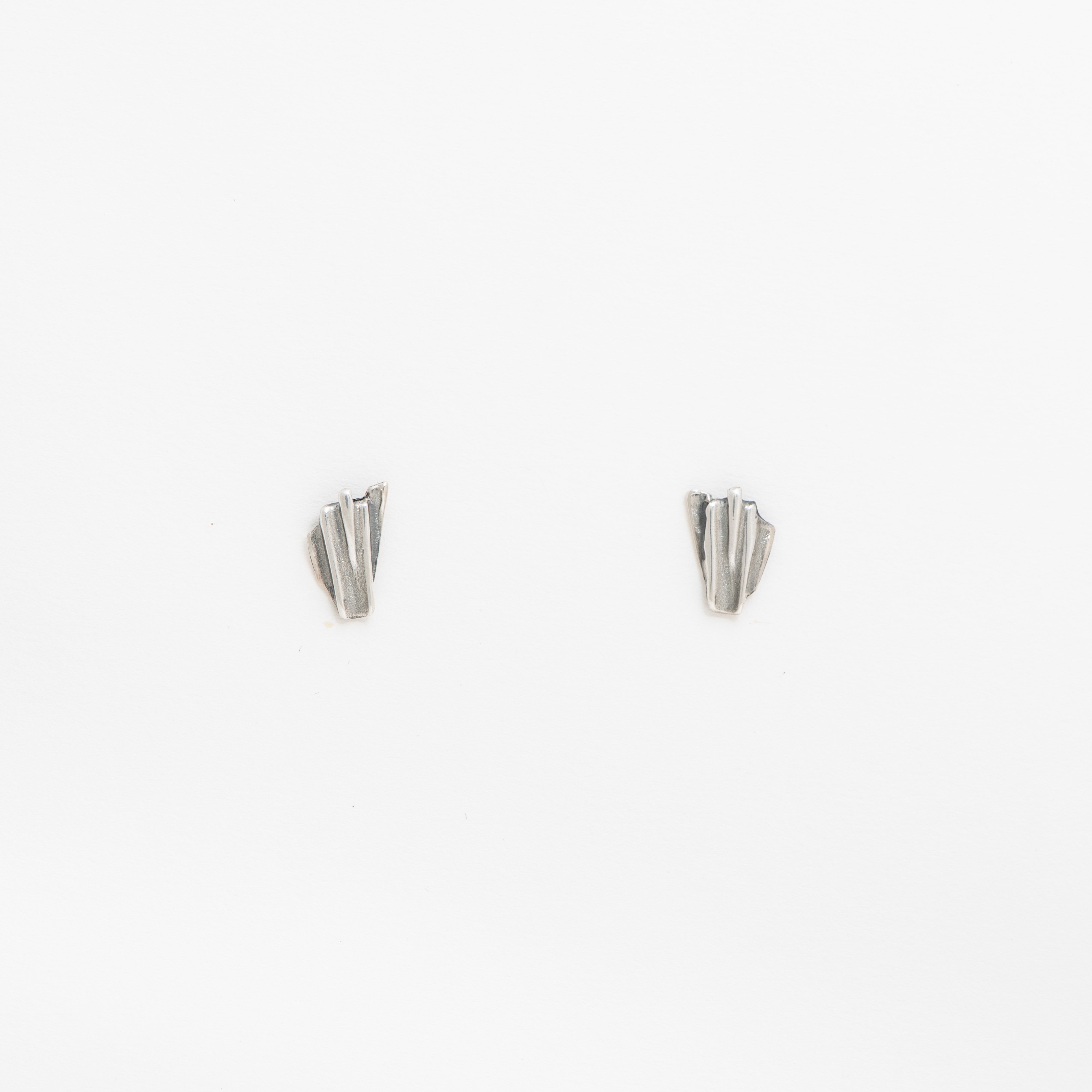 Ear Studs Unique Torch Silver