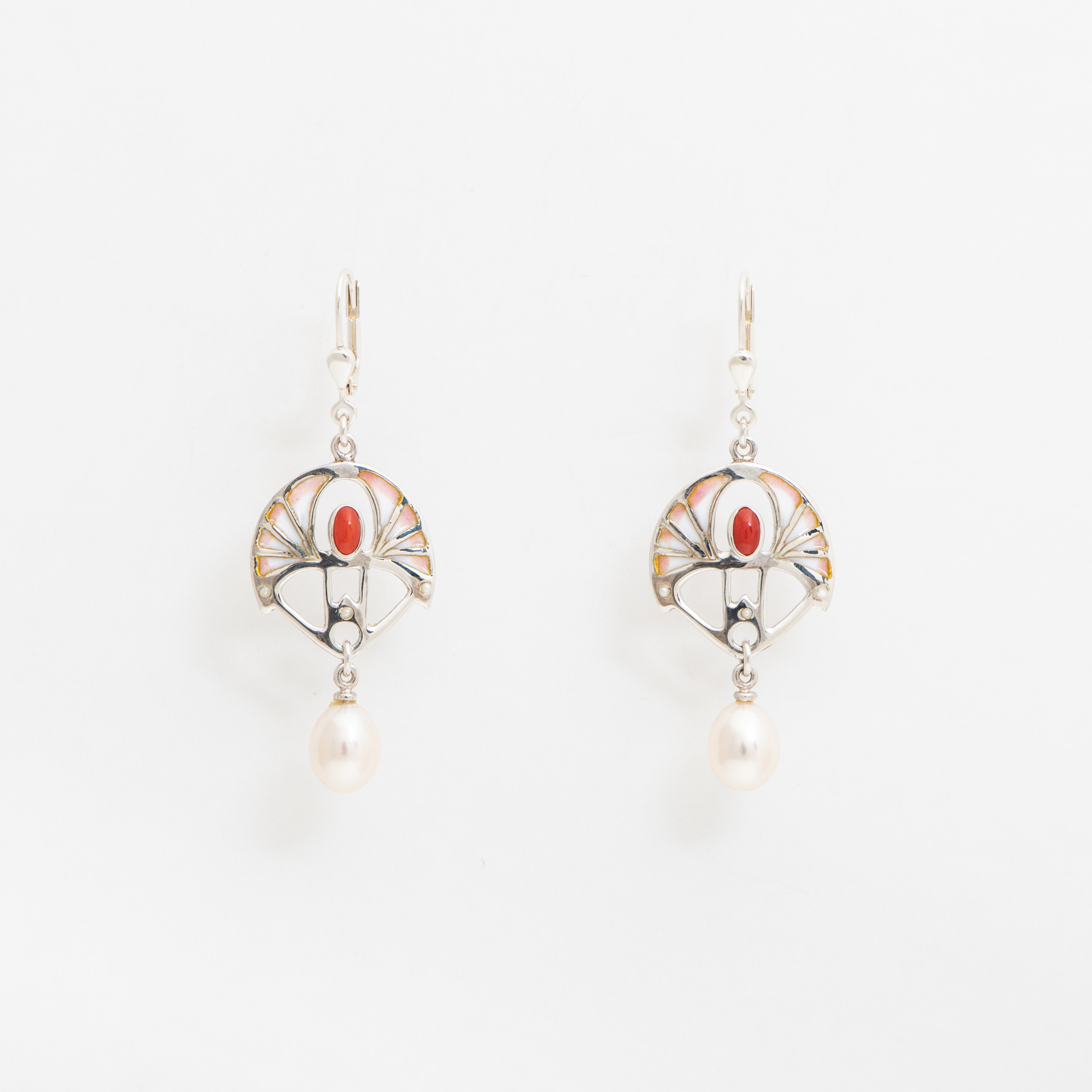 Earrings Shakudo Coral