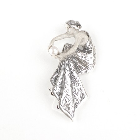 Frosted Lady Jugendstil Brooch/Pendant