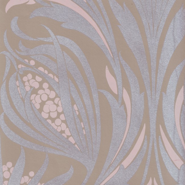 Wallpaper Lelie in Pink, Bronzed and Silver
