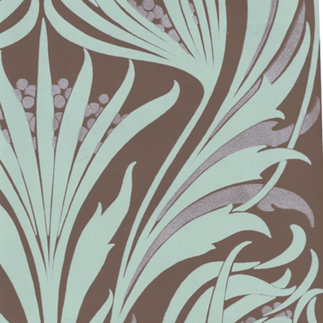 Wallpaper Lelie in Green, Bronzed and Silver