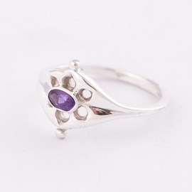 Ring Ancient Silver with Amethyst