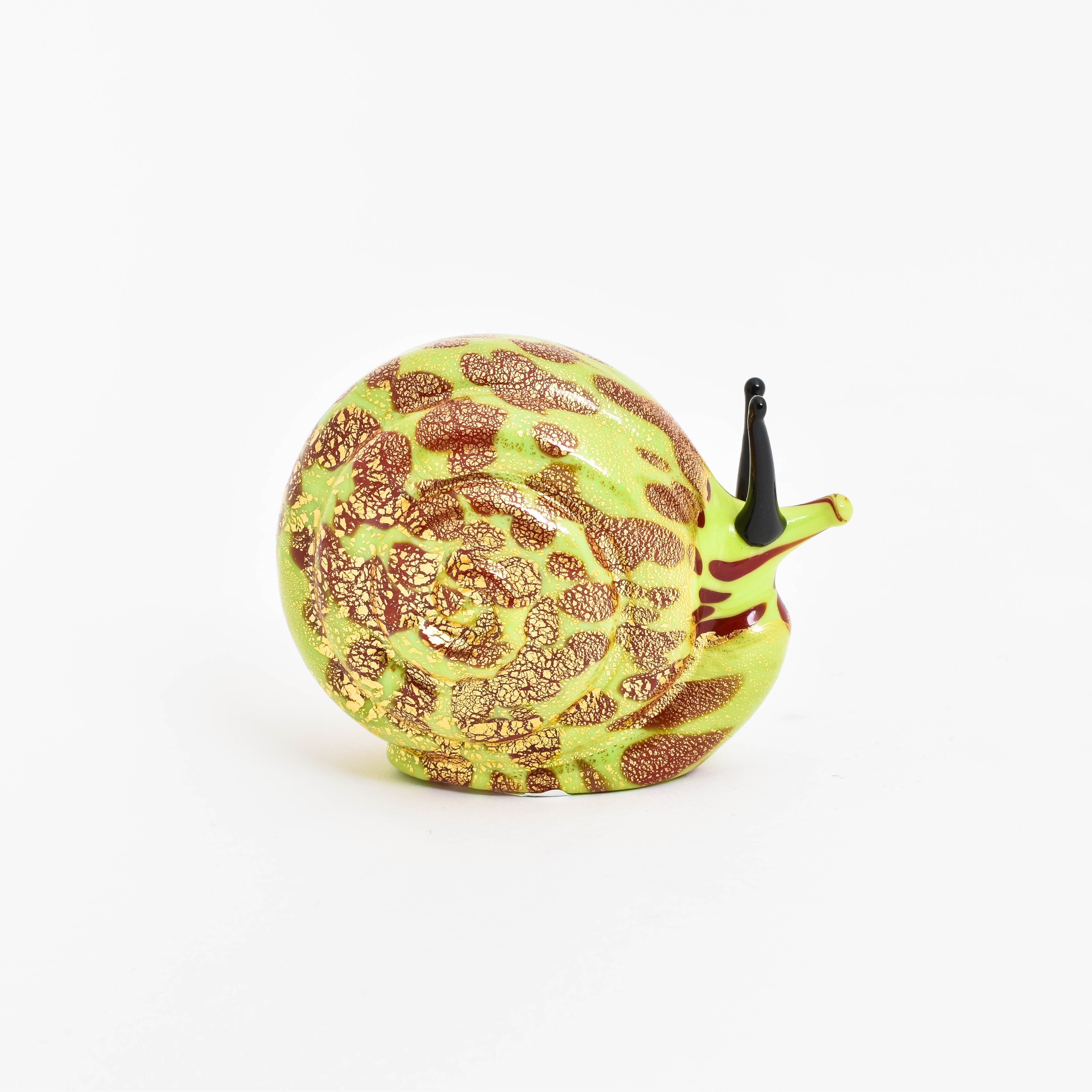 Glass Sculpture Snail Green