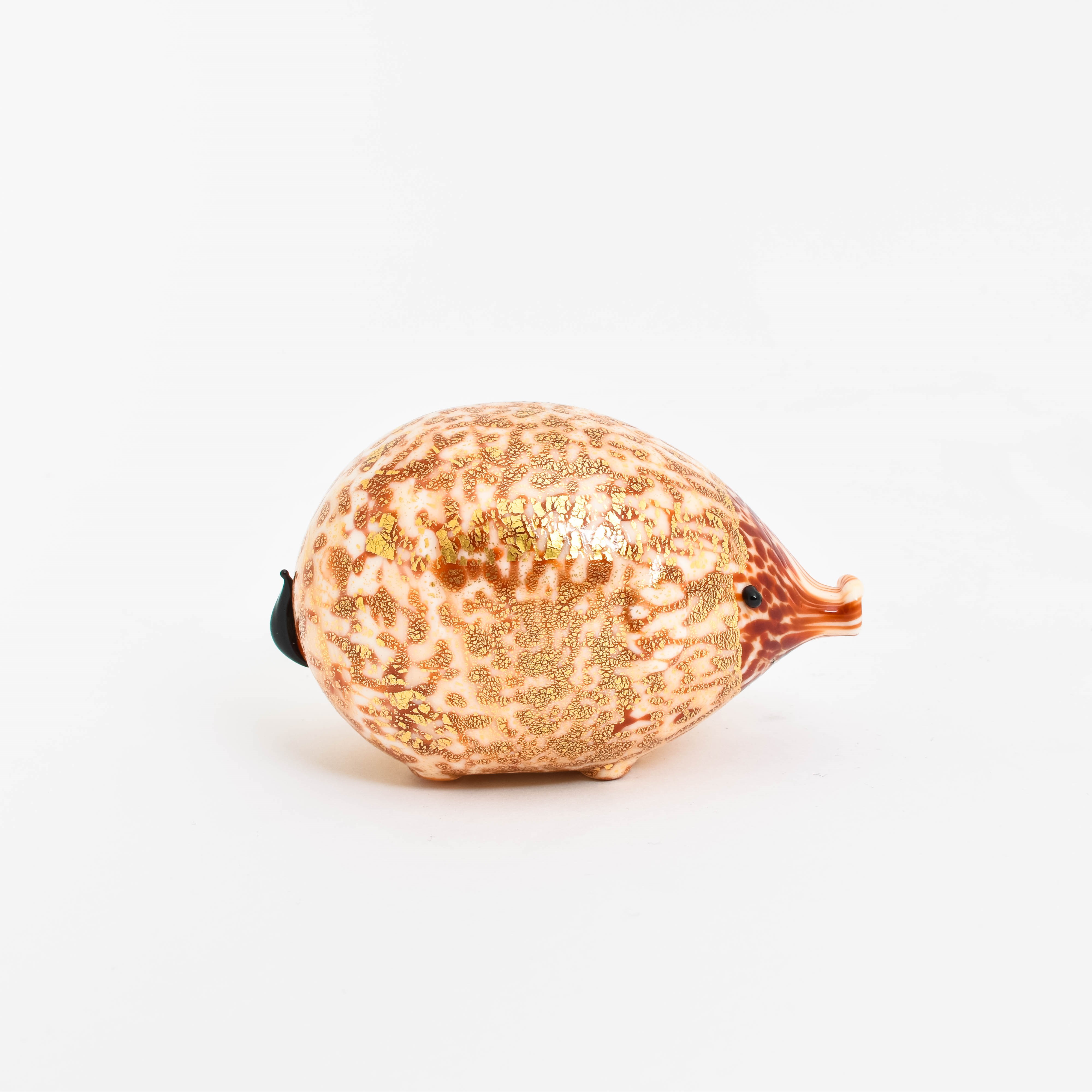 Glass Sculpture Piggy Cream