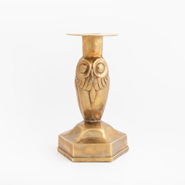 Bronze Candlestick Owl