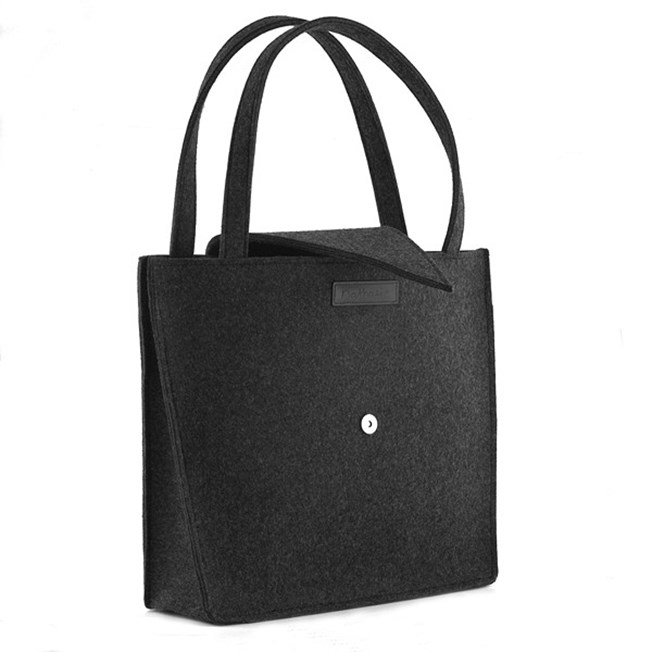 Handbag Design Nathalie Felt Anthracite front with open flap