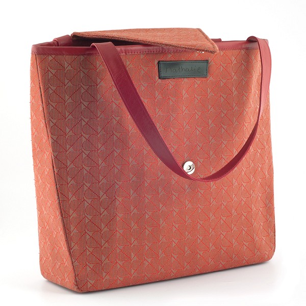 Handbag Design Nathalie Red Hearts front with open flap