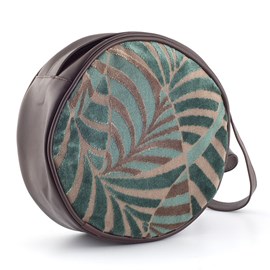 Handbag Rondeau Palm Sea-Green - Brown Leather