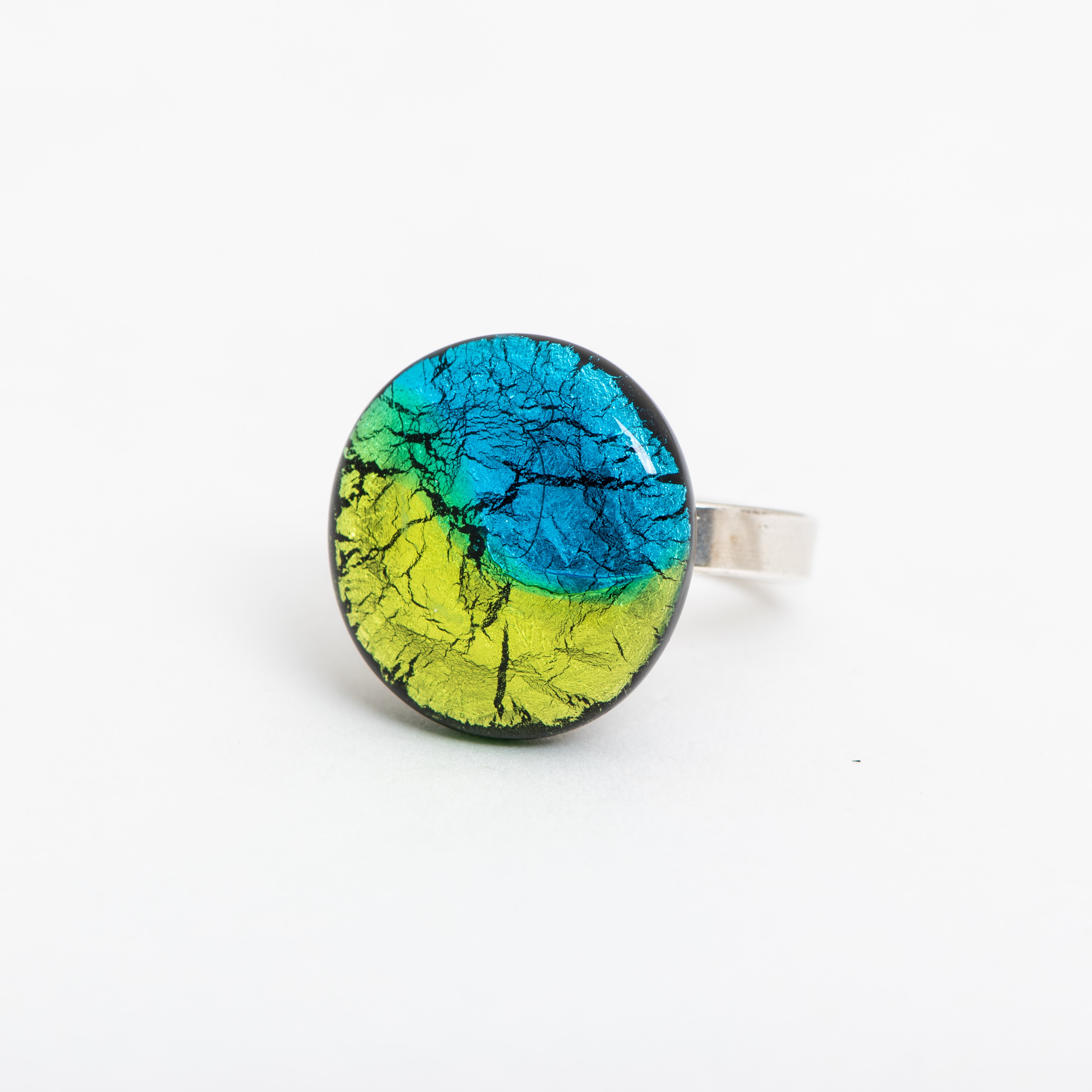 Ring Midnight Moon Peridot/Aqua