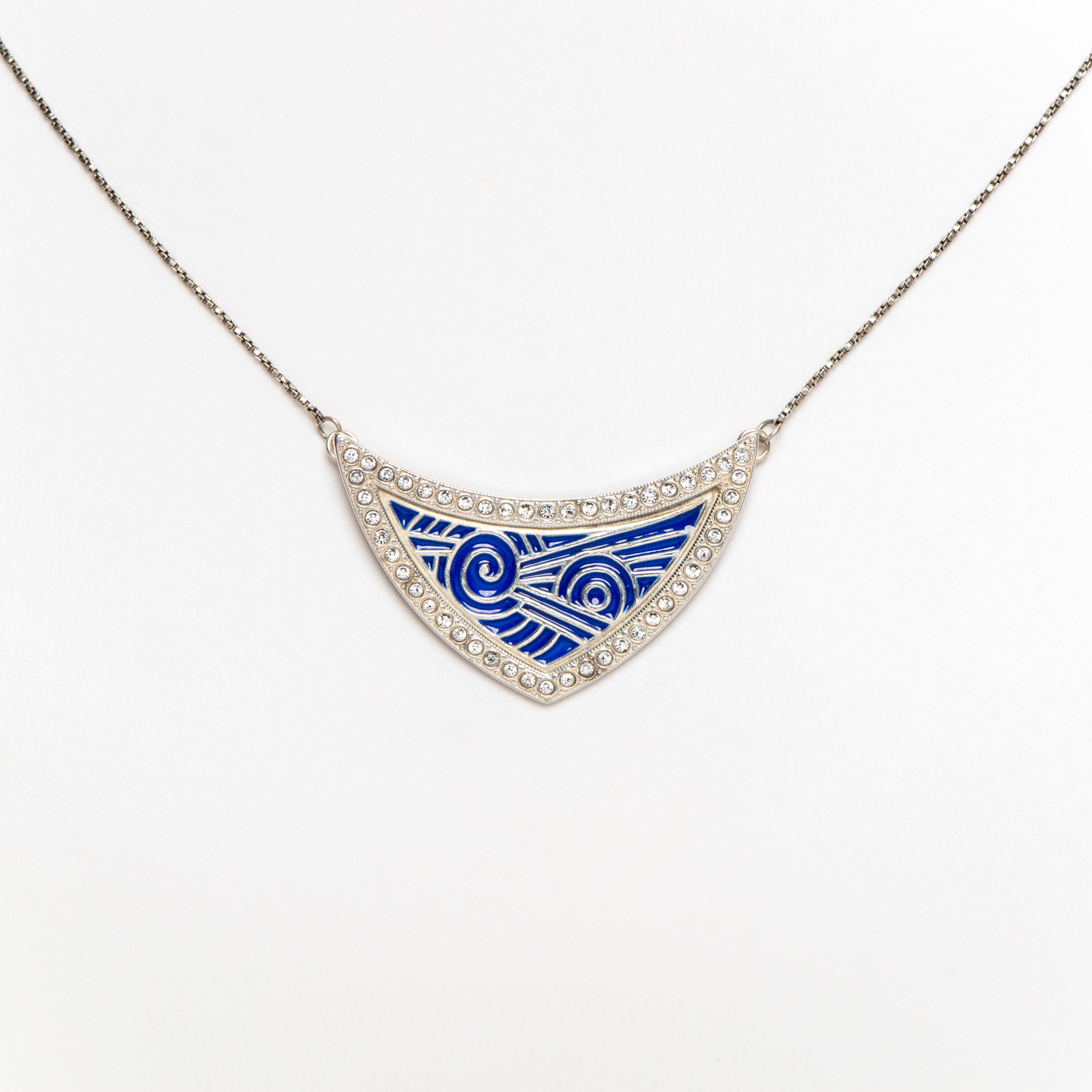 Queen Blue Enamel Necklace