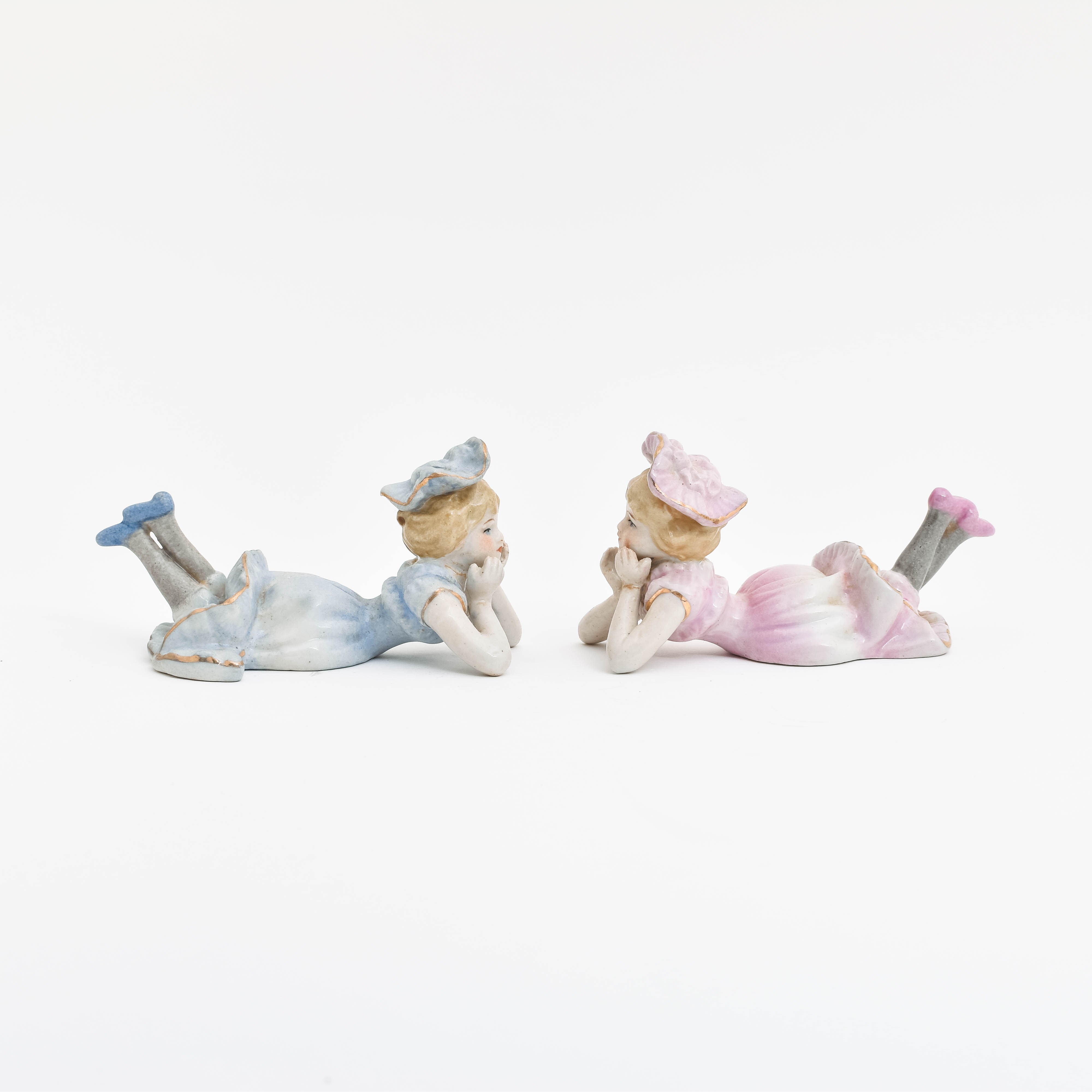 Set of 2 Porcelain Figures Twins
