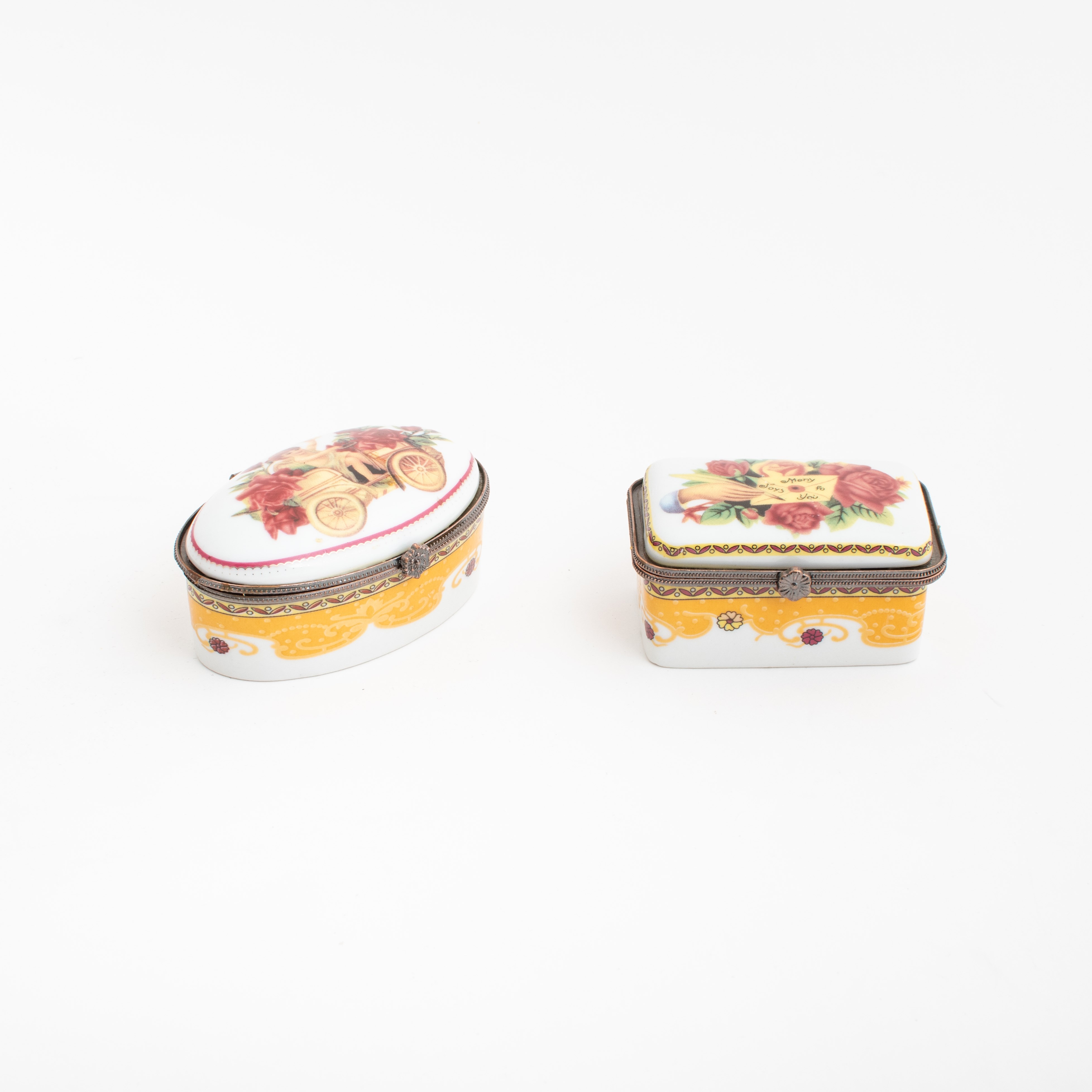 Set of 2 Porcelain Boxes Angel and Envelope