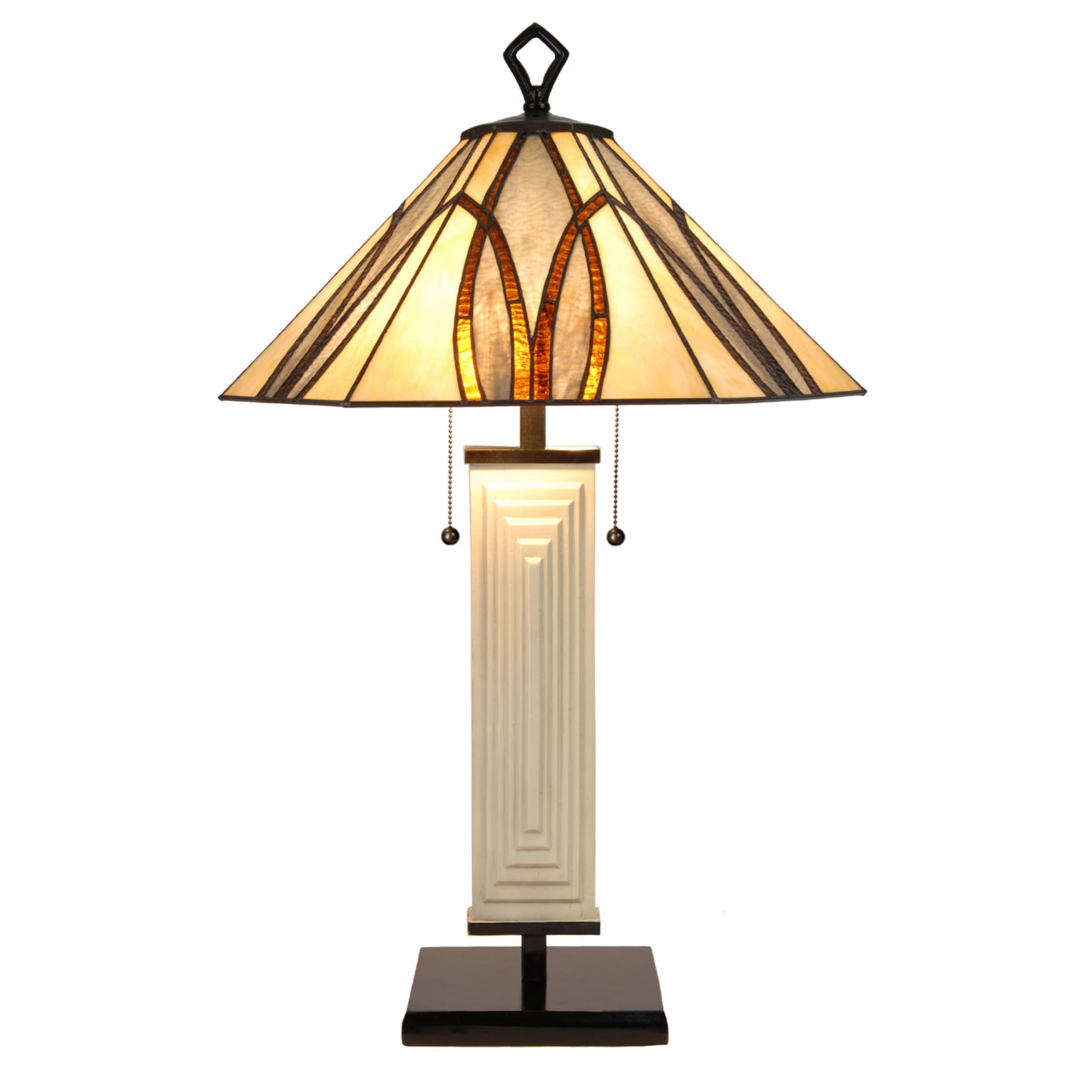 Tiffany Table Lamp  Art Deco Round & Square