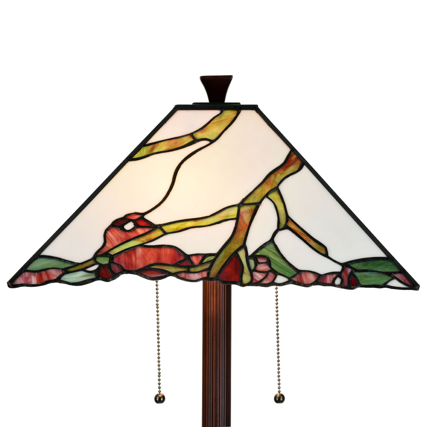 Detail Tiffany Floor Lamp Exotic Maple