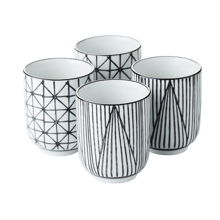 Set of 4 Mugs Geo & Stripes