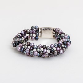 Bracelet Pearls Grey/Purple Rain