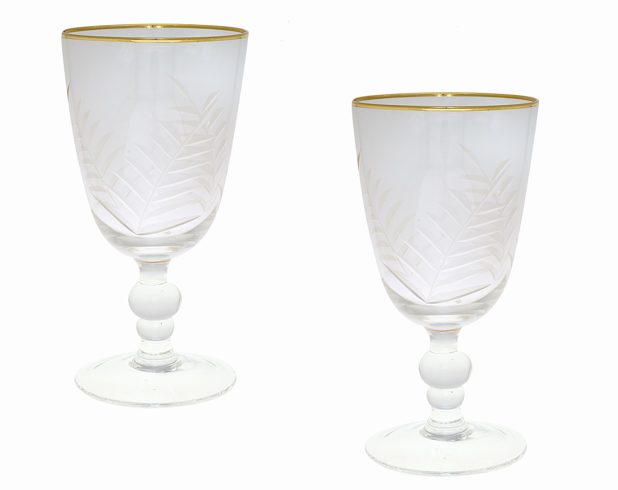 Set of 2 Wine Glasses Feuilles
