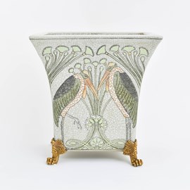 Porcelain Jar with Paws 'The Herons'