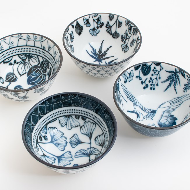 Rice bowls set 'Flora Japonica'