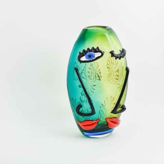 Glass vase Face