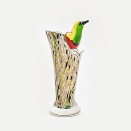 Glass vase Bird