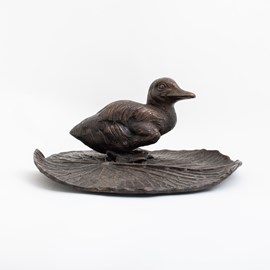 Sculpture Duck on Water Lily Pad