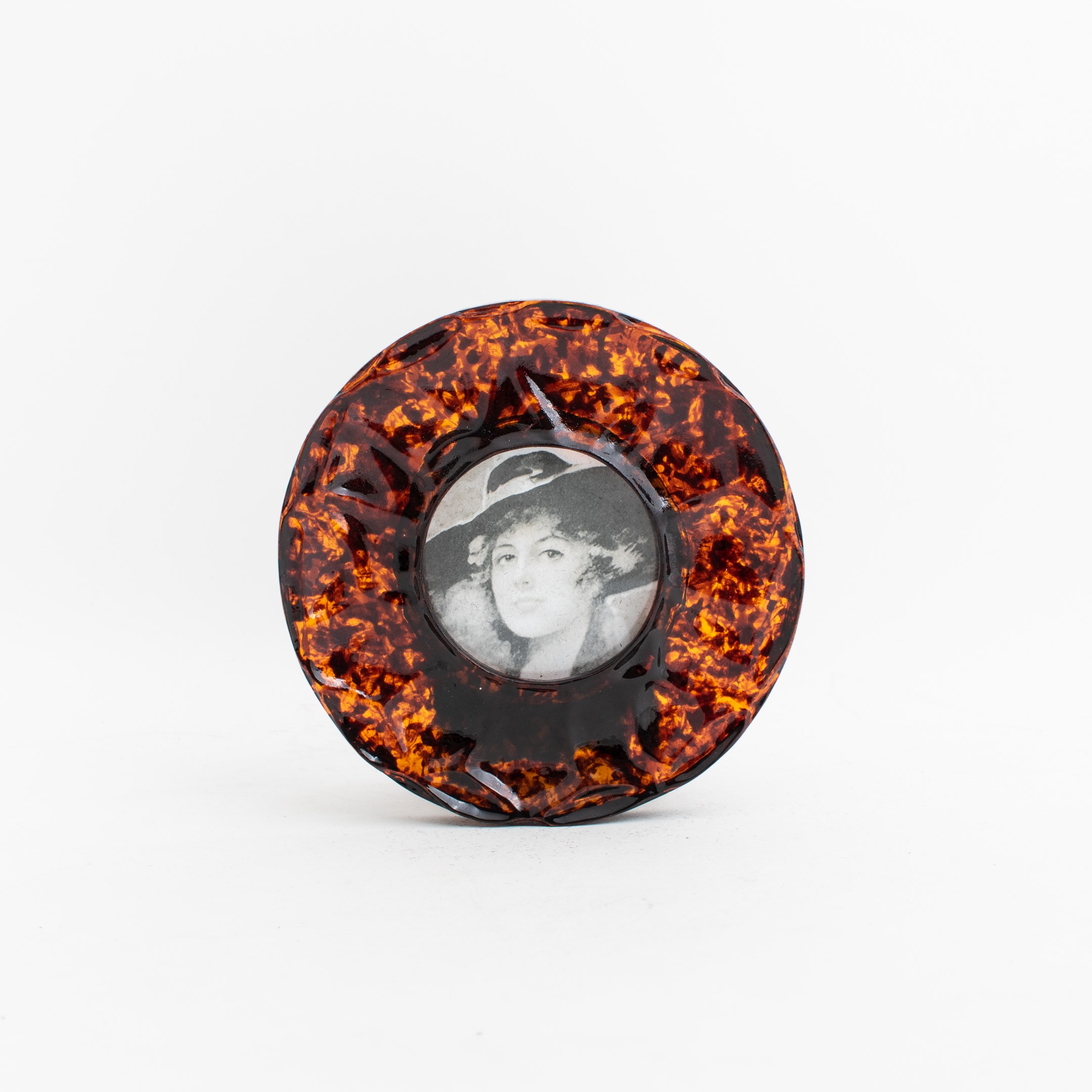 3 x Photo Frame Round Tortoise