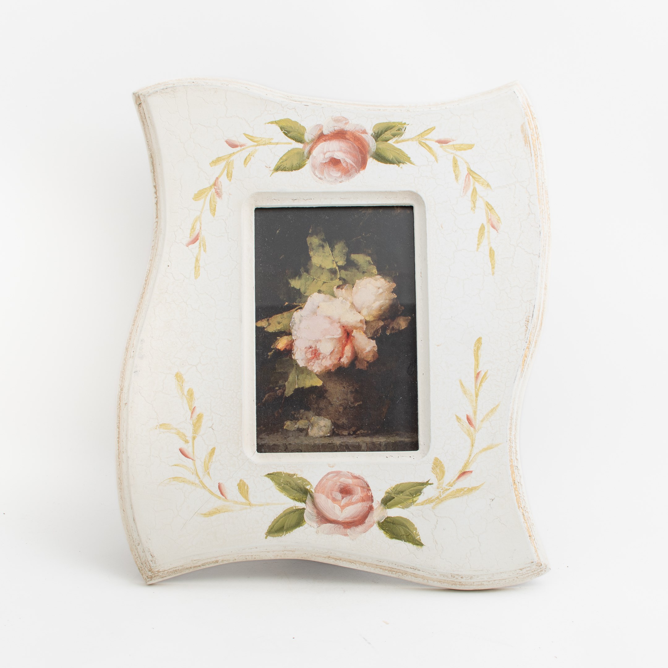 Wooden Photo Frame Roses Curved