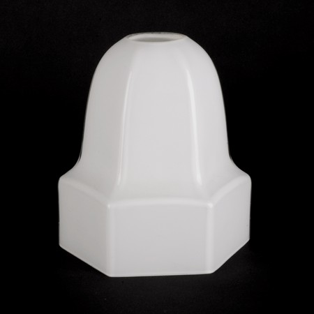 Opal white glass shade Hexagon Bell opal