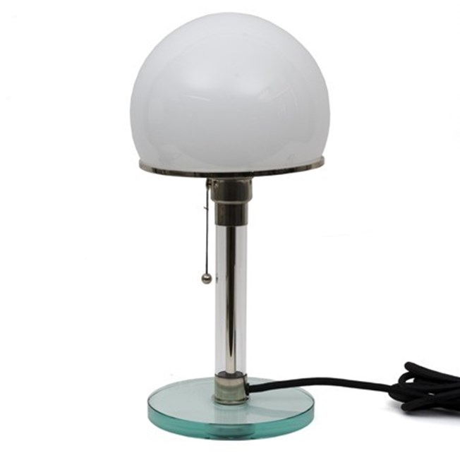Desk/Table lamp Bauhaus Wagenfeld with glass foot and glass leg