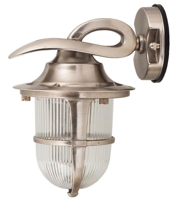 Outdoor wall lamp elegant matt nickel