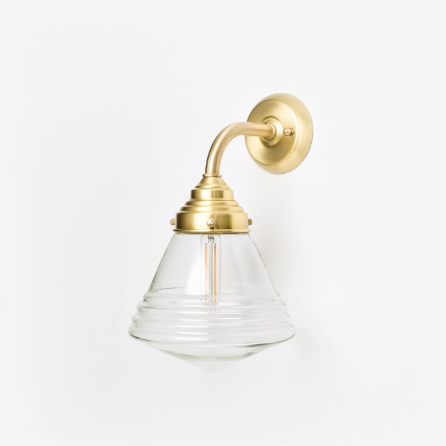 Wall Lamp Luxurious School Small Clear Curve Brass