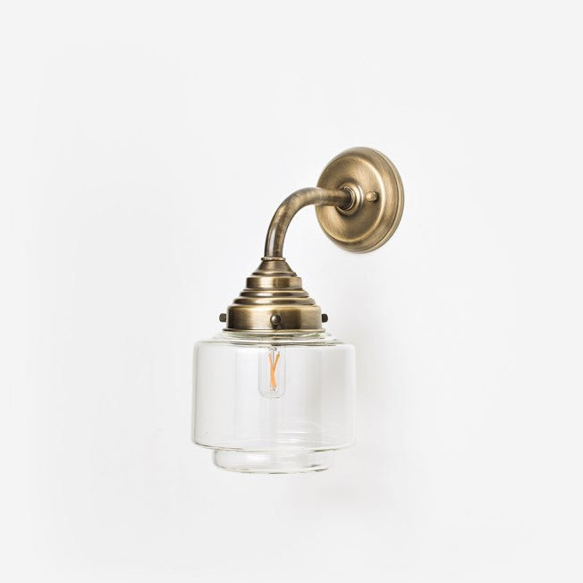 Wall Lamp Stepped Cylinder Small Clear Curve Bronze