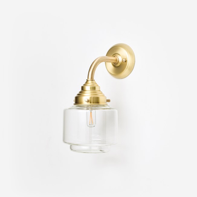 Wall Lamp Stepped Cylinder Small Clear Curve Brass