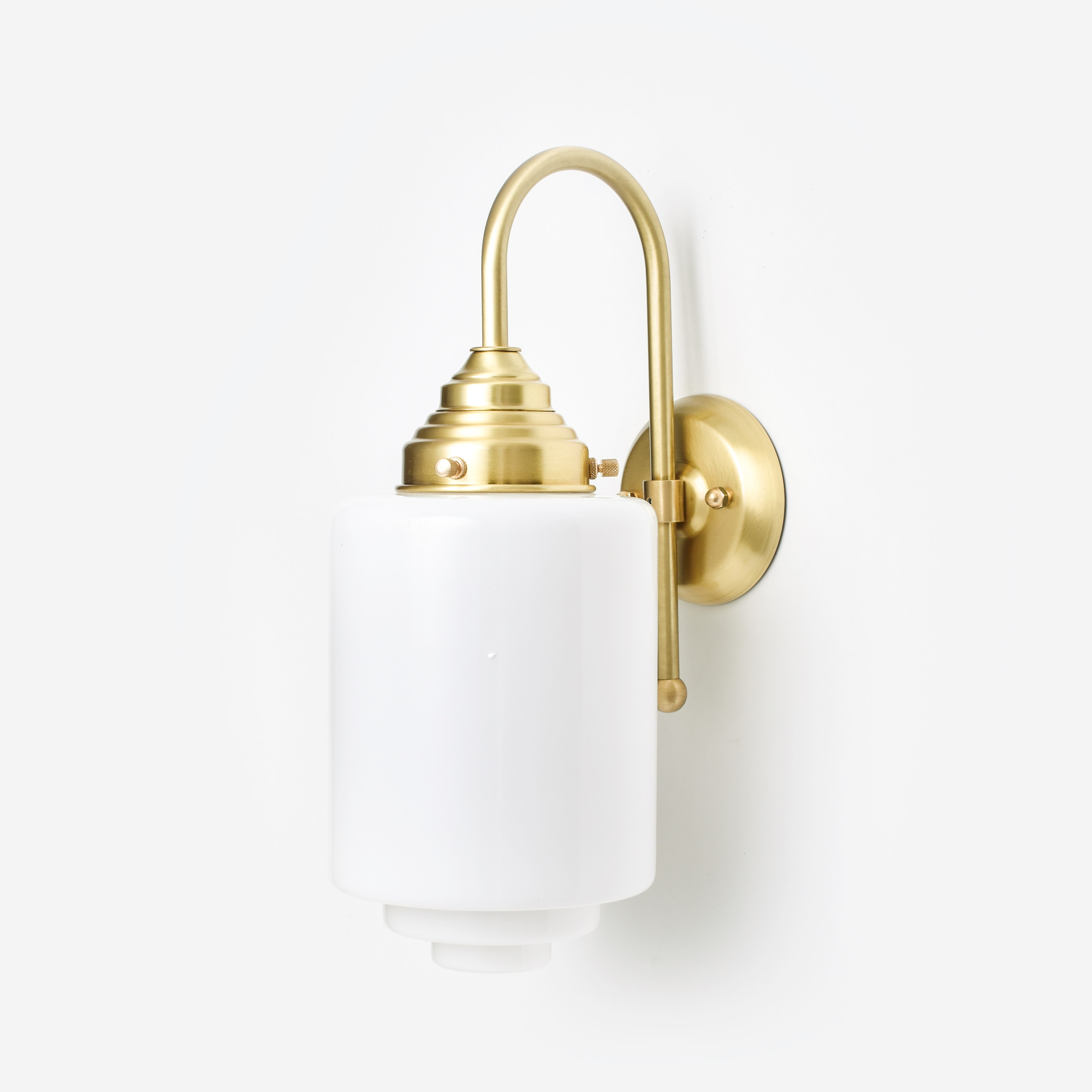 Wall Lamp Stepped Cylinder Medium Meander Brass