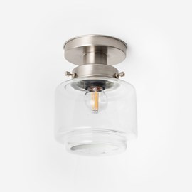 Ceiling Lamp Stepped Cylinder Small Clear 20's Matt Nickel