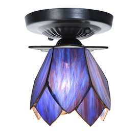 Tiffany ceiling lamp black with Blue Lotus