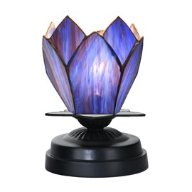 Tiffany small table lamp black with Blue Lotus
