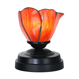 Tiffany low table lamp black with Tender Poppy