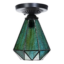 Tiffany ceiling lamp black with Arata Green