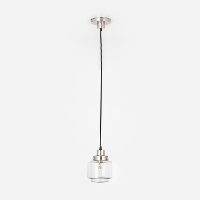 Hanging lamp on cord Getrapte Cilinder Small Helder 20's Matt nickel