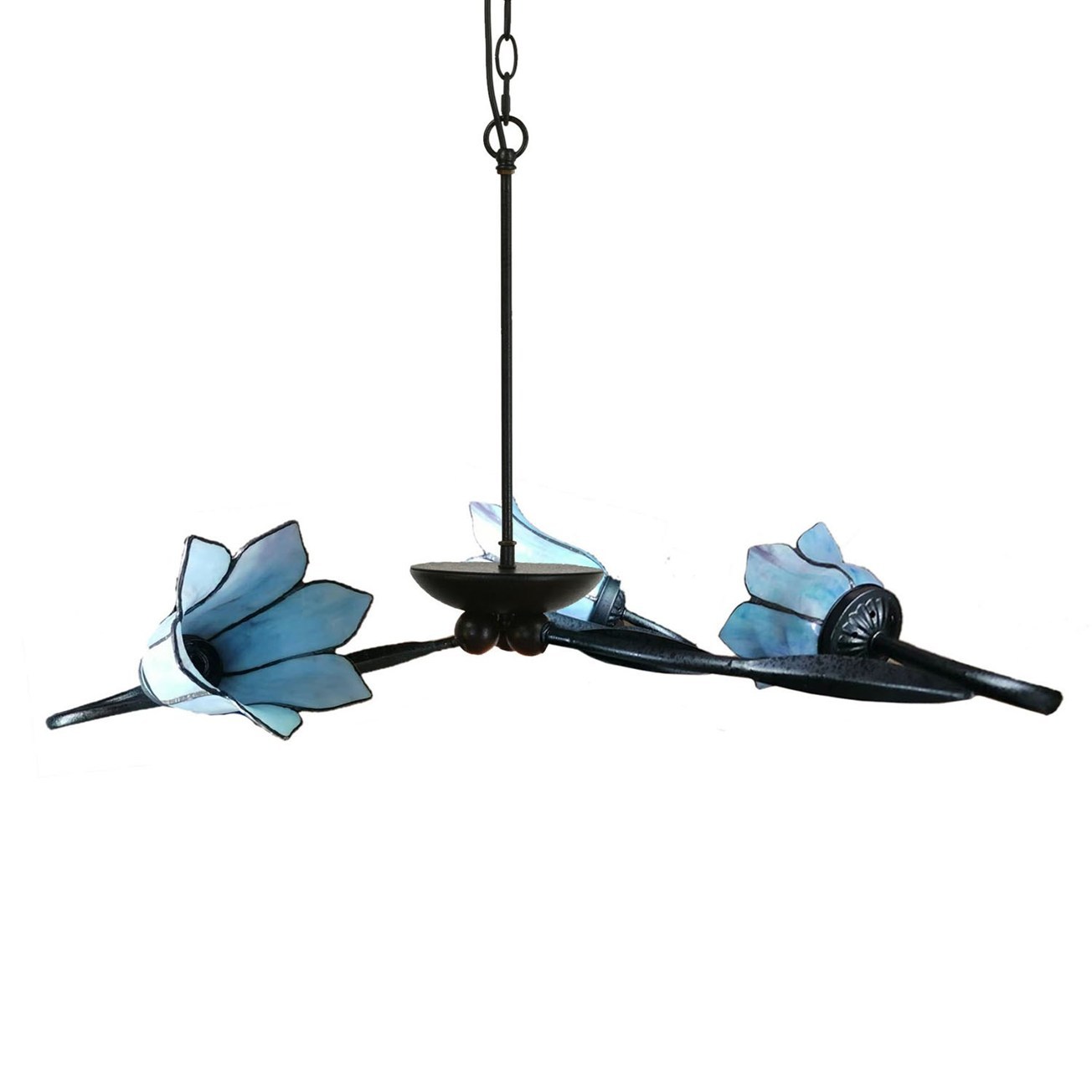 3 light Chandelier Lovely Gentian Blue