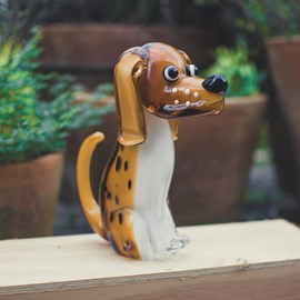 Glass sculpture Brown Dog