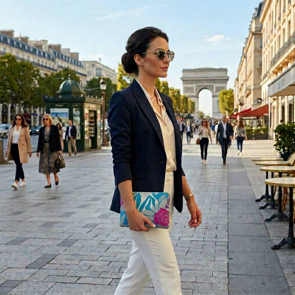 Clutch / Evening Bag Nathalie | Blue Pink