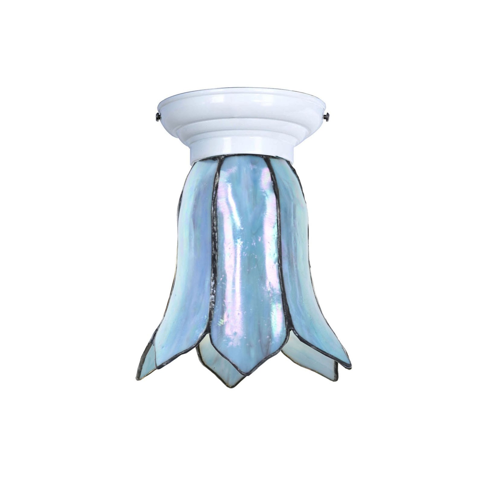 Tiffany Ceiling Lamp white with Gentian Blue