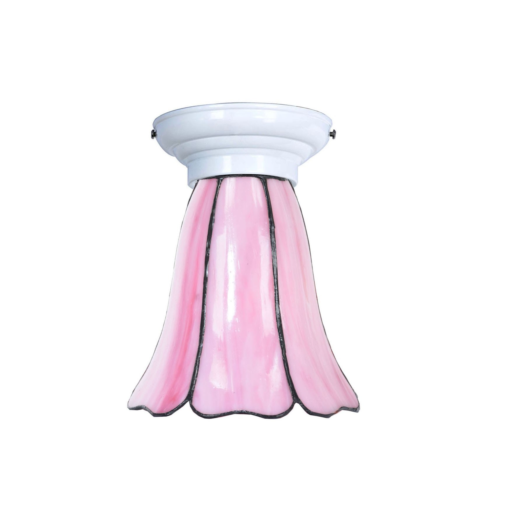Tiffany Ceiling Lamp white with Liseron Pink