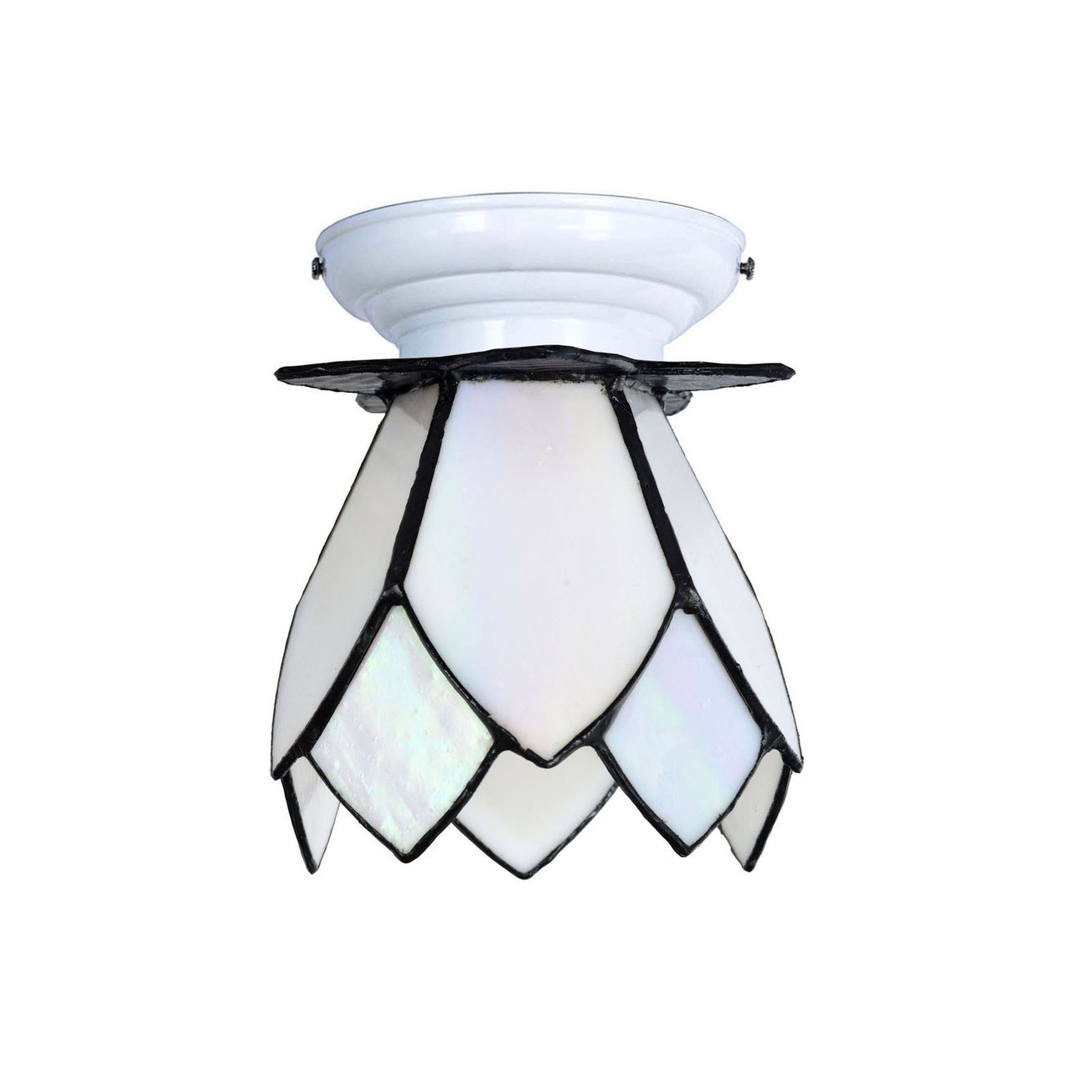 Tiffany Ceiling Lamp white with White Lotus