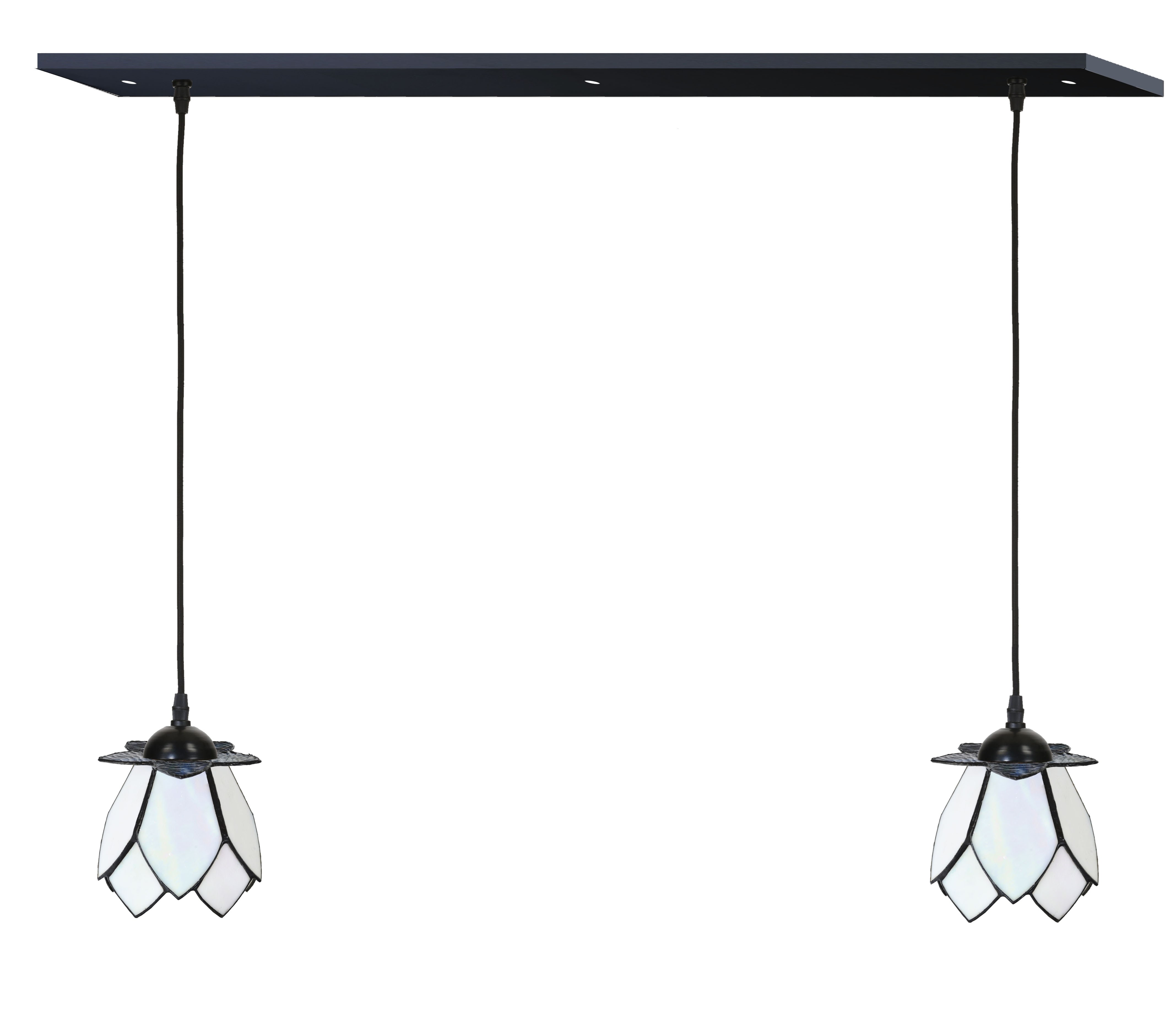 2 x Tiffany White Lotus on ceiling beam