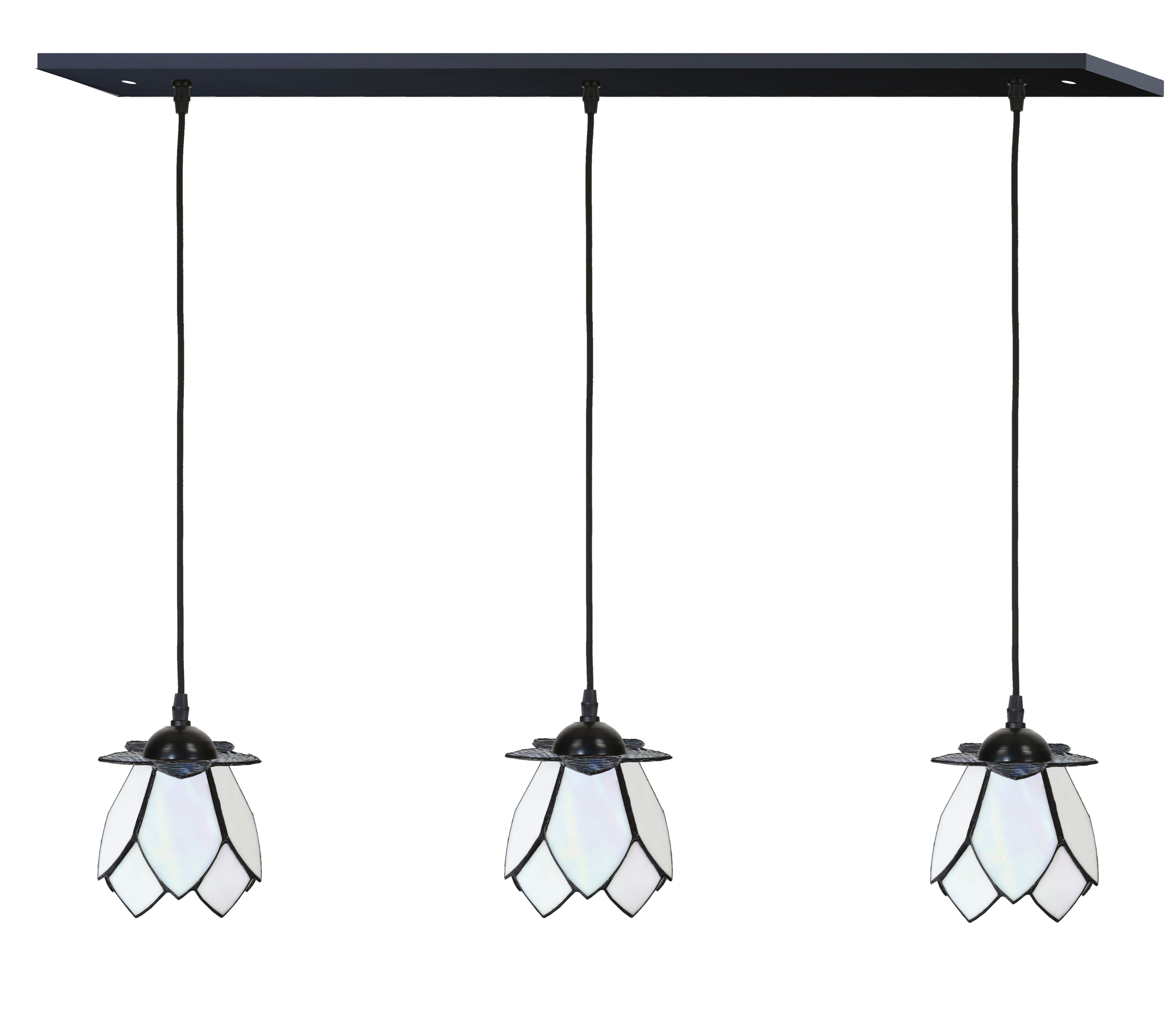 3 x Tiffany White Lotus on ceiling beam