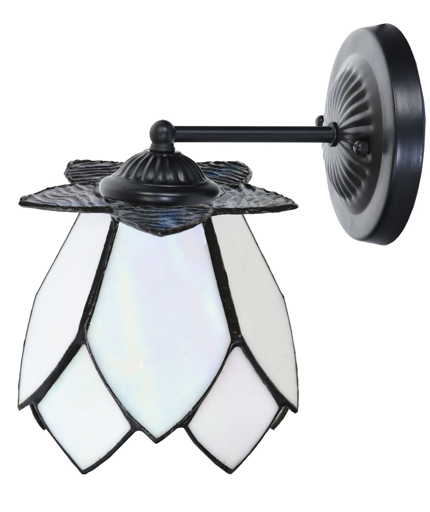 Tiffany wall lamp black with White Lotus